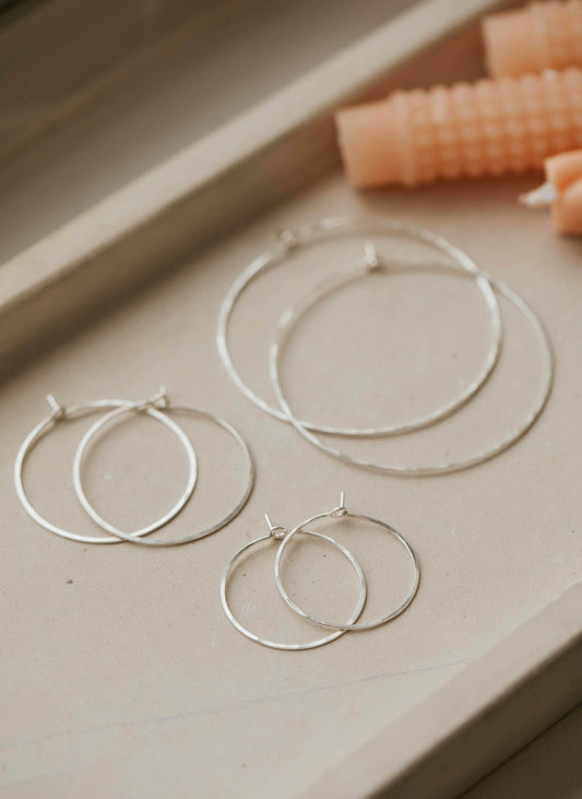 Cypress Hoops Silver 1.5”