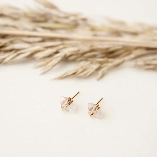 Marquise Moonstone Studs