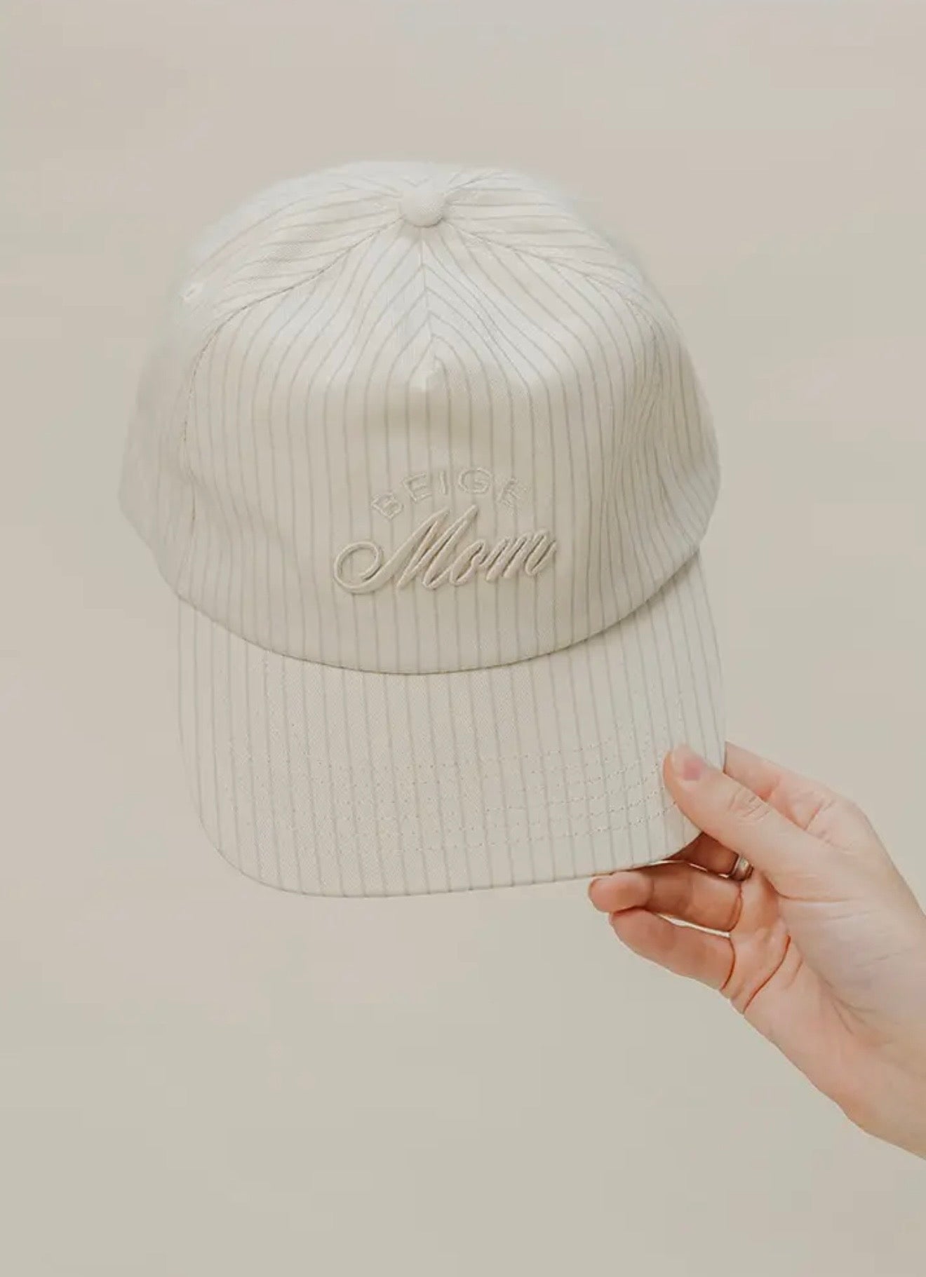 Beige mom hat