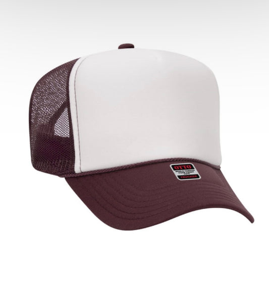 Maroon/white