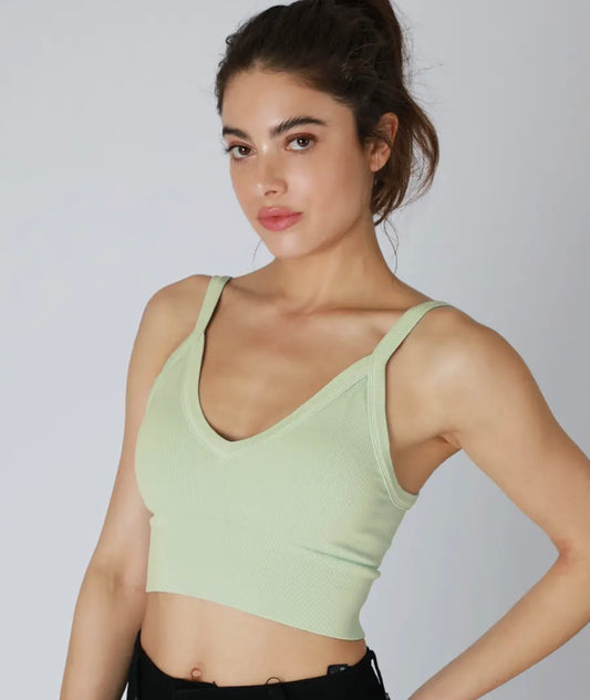 Pistachio cream bra top