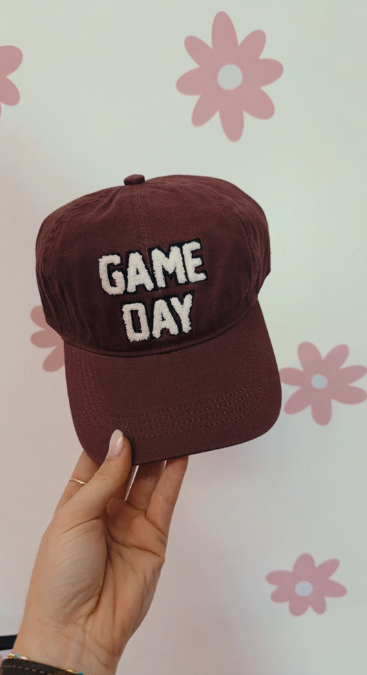 “Game Day” plum ball cap